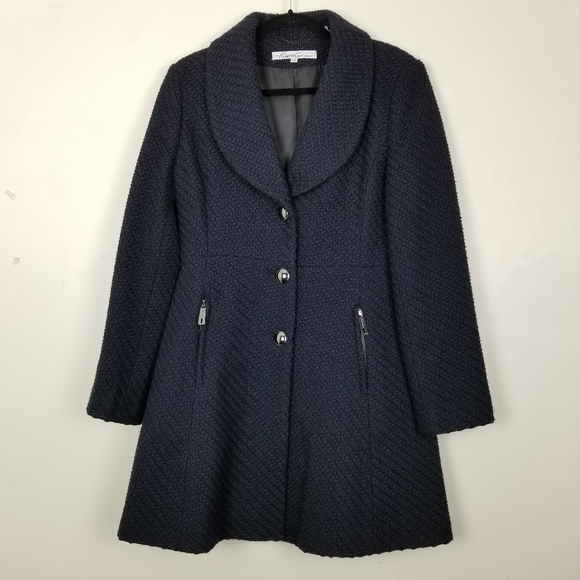 Kenneth Cole Jackets & Blazers - Kenneth Cole Dress Pea Coat Wool Blend Sz 10 Blue